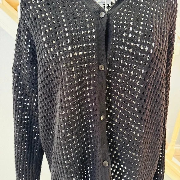 Madewell Open-Stitch Polo Cardigan Sweater M - Picture 5 of 11